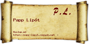 Papp Lipót névjegykártya